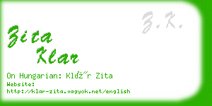 zita klar business card